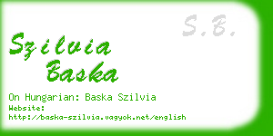 szilvia baska business card